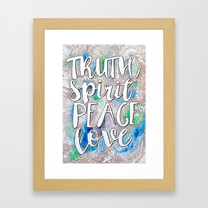 Truth Spirit Peace Love Framed Art Print