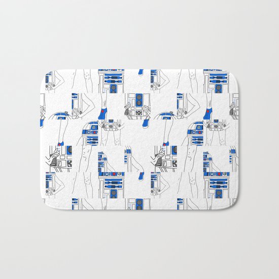 Robot Girl Cubism Bath Mat