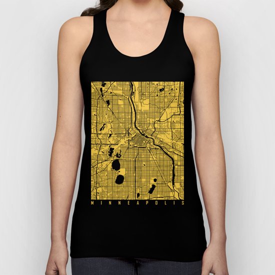 Minneapolis map yellow Unisex Tank Top