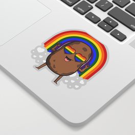 Gay Pride Rainbow LGBT Potato Sticker