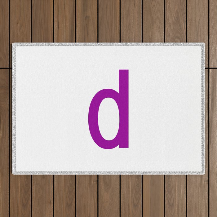 LETTER d (PURPLE-WHITE) Outdoor Rug