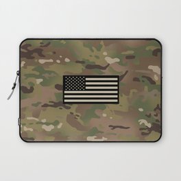 U.S. Flag: Woodland Camouflage Laptop Sleeve