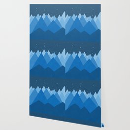 Abstract landscape in blue Wallpaper