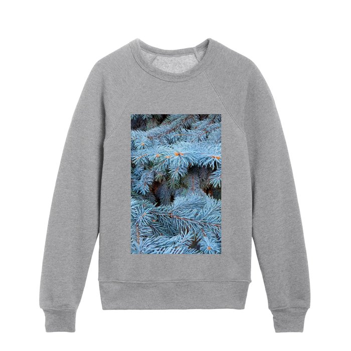 Blue Fir Branches Kids Crewneck