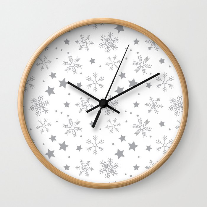 Christmas Digital Paper Patterns Wall Clock