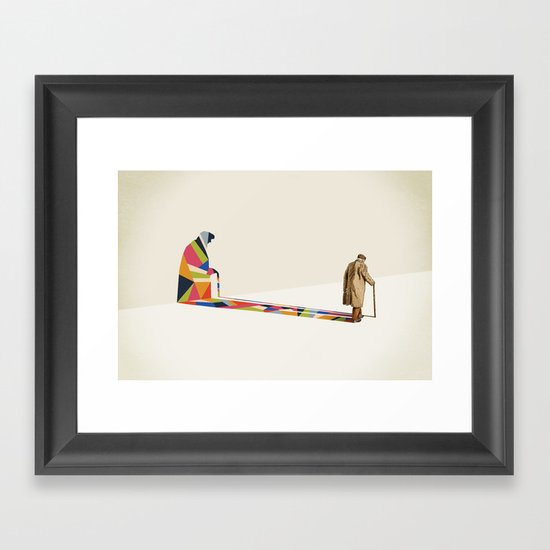 Walking Shadow, Old Man Framed Art Print