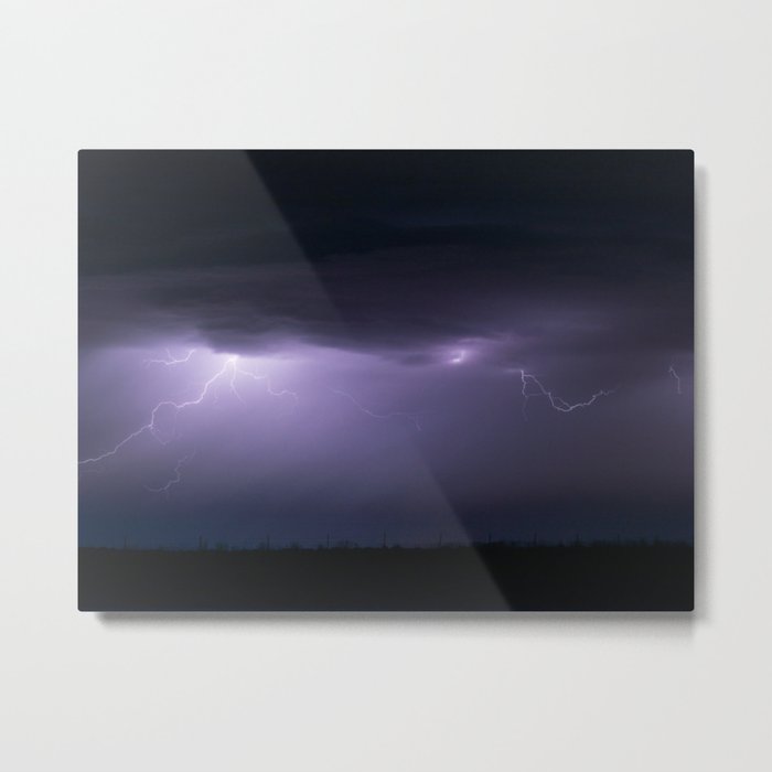Summer Lightning Storm On The Prairie V - Nature Landscape Metal Print