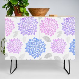 Dahlia Burst Mixed Berry with Silver Leaves Credenza