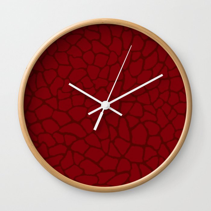 Mosaic Abstract Art Maroon Wall Clock