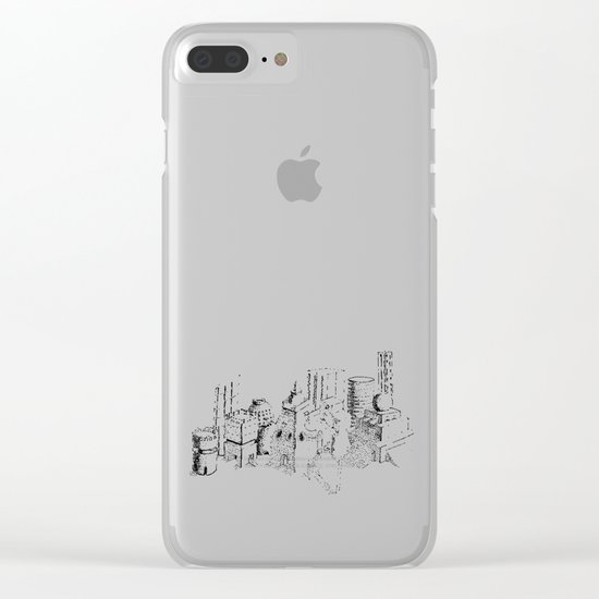 cubes and balls in the city Clear iPhone Case