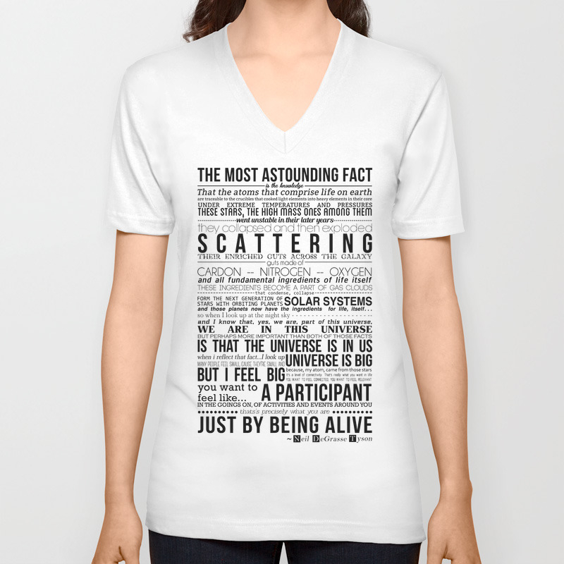 Neil Tyson Manifesto V Neck T Shirt by iotapixels | Society6