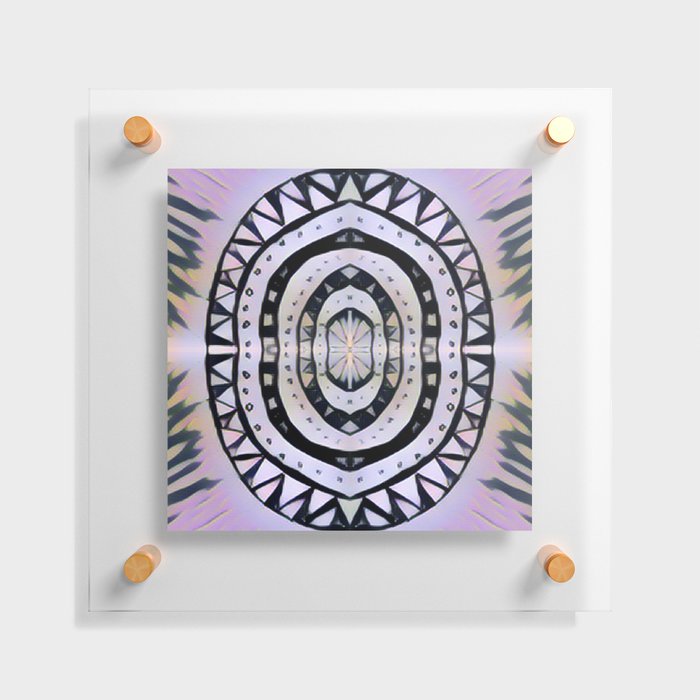 Purple aztec oval pattern Floating Acrylic Print