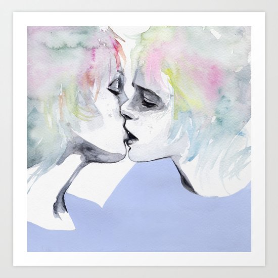 Lonely Boy Lonely Girl Art Print By Agnescecile Society6