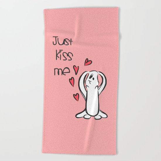Just Kiss Me Beach Towel