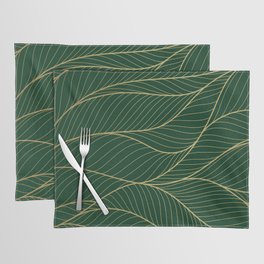 Green emerald with gold lines Placemat