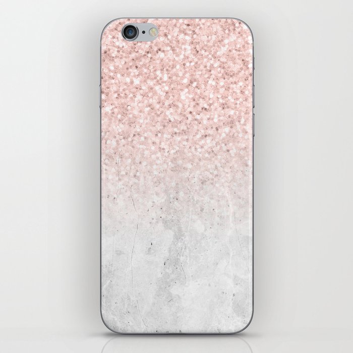 She Sparkles Rose Gold Pink Concrete Luxe iPhone Skin