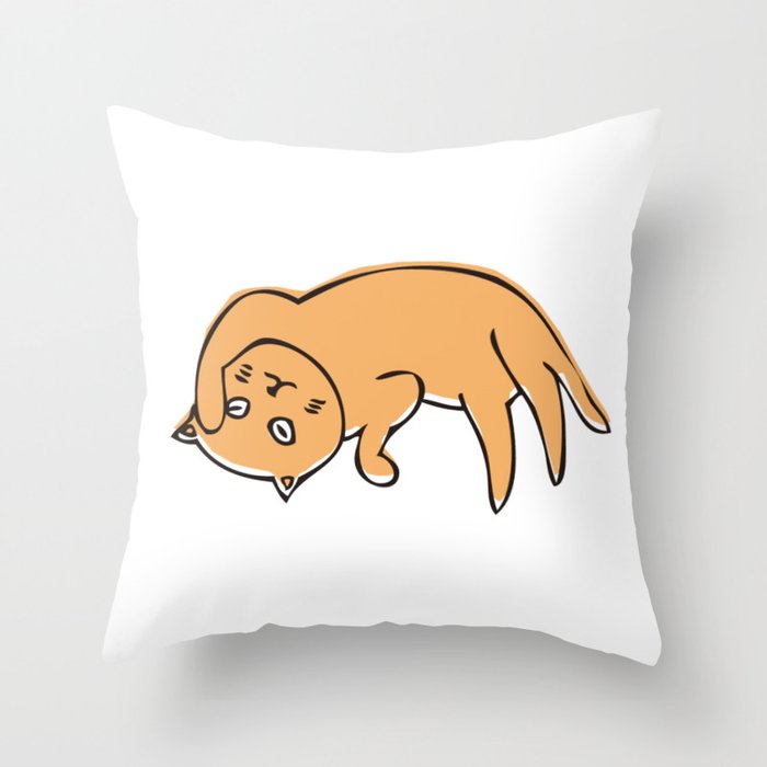 A busy cat Throw Pillow