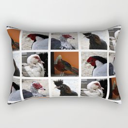 Closeup Animal Portraits Photographs. chickens, ducks Rectangular Pillow