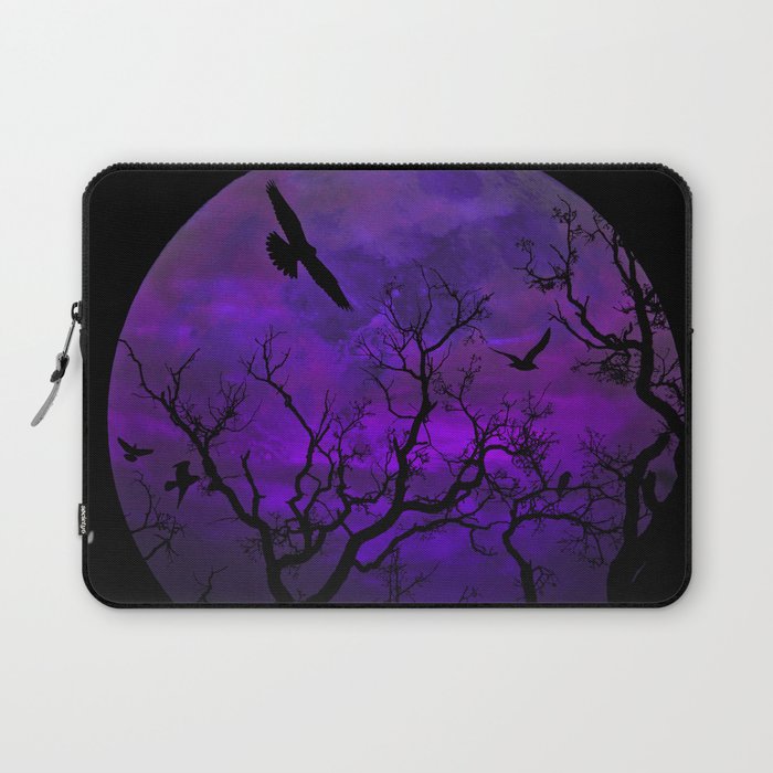 Purple Gothic Moon Laptop Sleeve