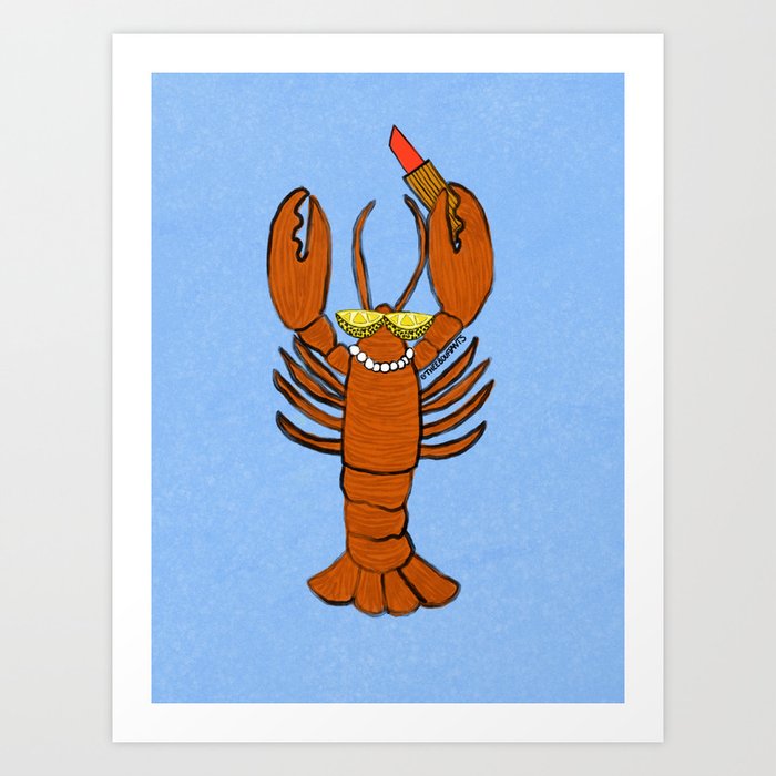 Glam Lobster Art Print by theebouffants
