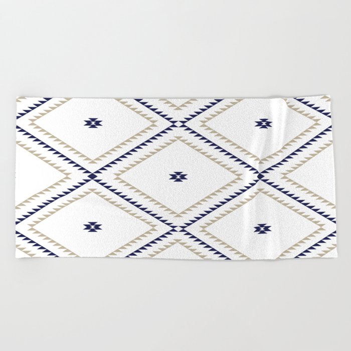 navy and white beach towel