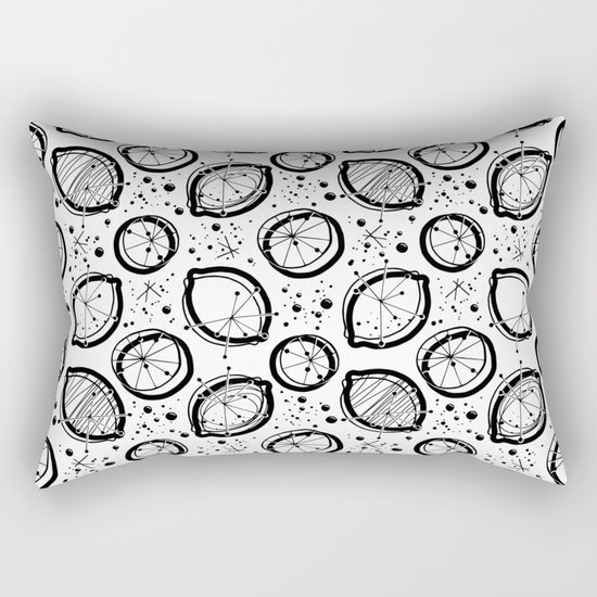 Atomic Lemonade_Black and White Rectangular Pillow
