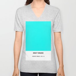 Bright Turquoise V Neck T Shirt