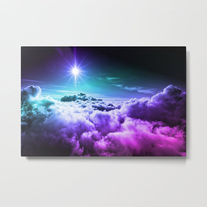 Cool Tone Ombre Clouds Metal Print