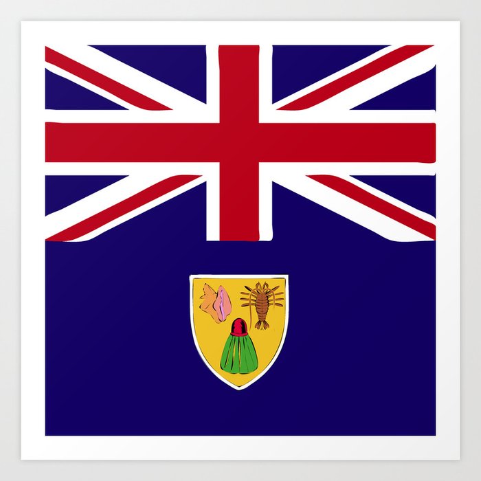 Turks and Caicos Islands flag emblem Art Print