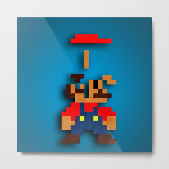 Mario Tetris Metal Print