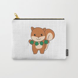 Squirrel With Shamrocks Cute Animals For Luck Carry-All Pouch