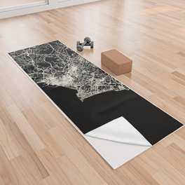 Alicante, Spain - City Map - Black and White  Yoga Towel