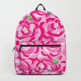 ROSES Backpack | Magenta, Colorful, Watercolor, Flower, Pink, Painting, Handmade, Pattern, Bright, Spring 