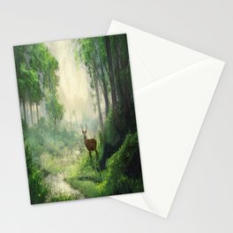 Stag In The Morning Light Stationery Card