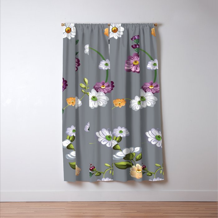 Spring Flowers Nature 24 Blackout Curtain By Pucipuci