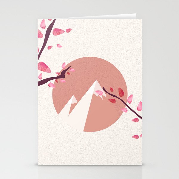 Mount Fuji Japan Sakura Tree Cherry Blossom Stationery Cards