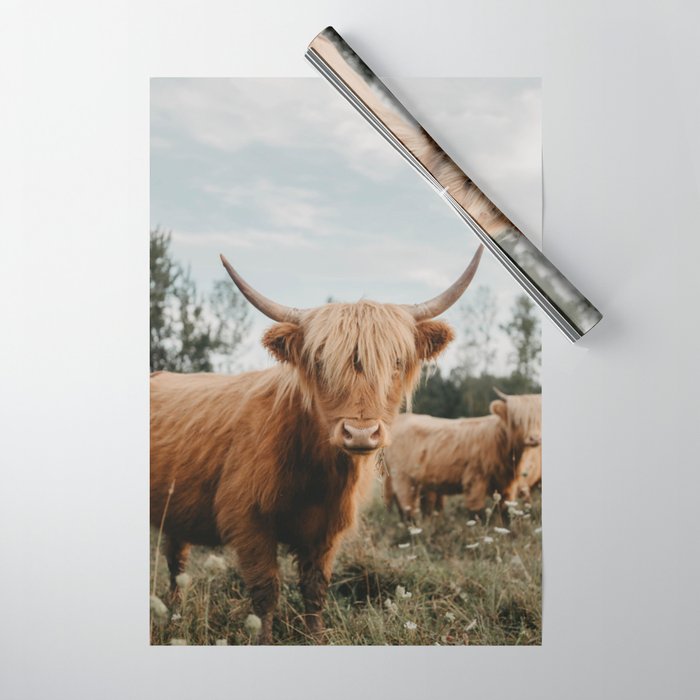 Highland Cow In The Country Wrapping Paper by Chelsea Victoria