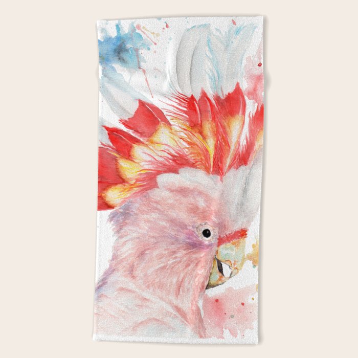 Watercolor Painting Of Picture Inca Cockatoo Beach Towel By Signorum Society6 The major mitchell's cockatoo is a beautiful colored cockatoo. society6