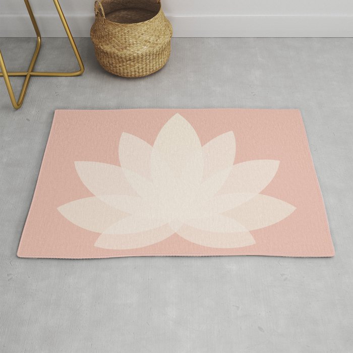 Minimal Lotus Flower XVI Rug by midcenturymodern | Society6