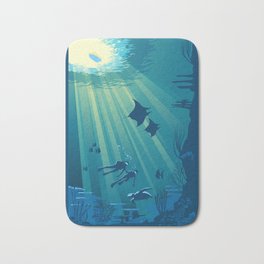 Deep Blue Bath Mat | Animal, Scubadiving, Divingart, Australia, Graphicdesign, Deepseadiving, Scenicart, Greatbarrierreef, Bluesea, Sassanfilsoof 