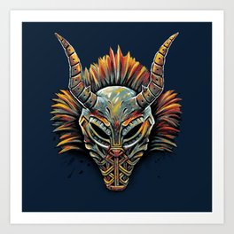 Killmonger Tribal Mask Art Print