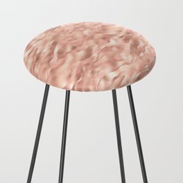 Glam Rose Gold Metallic Waves Texture Counter Stool