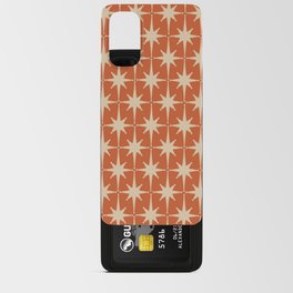 Midcentury Modern Atomic Starburst Pattern in Mid Mod Burnt Orange and Beige Android Card Case