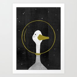 Space Goose Kunstdrucke | Illustration, Space, Stars, Kids, Baby, Astronaut, Nature, Children, Funny, Duck 