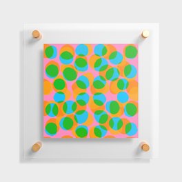 Mid-Century Modern Abstract Bubbles Pink Green Blue Floating Acrylic Print
