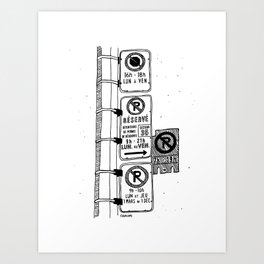 Montréal - Parking Hell - Black Art Print