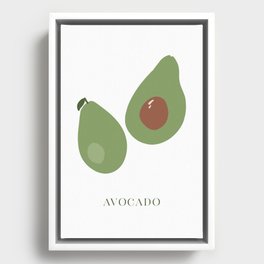 Avocado Abstract Fruit Simple Design Framed Canvas