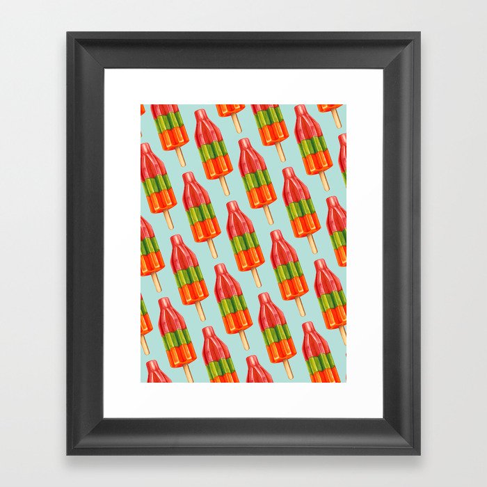 Popsicle Pattern - Spicy Bomb Framed Art Print