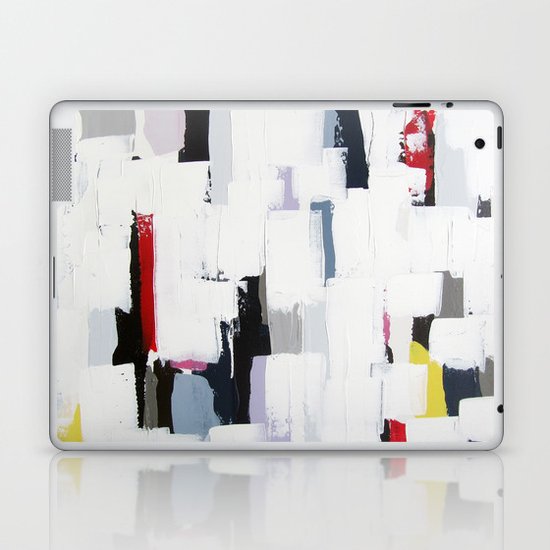 No. 31 - Print of Original Acrylic Painting on canvas - 16" x 20" - (White and multi-color) Laptop & iPad Skin