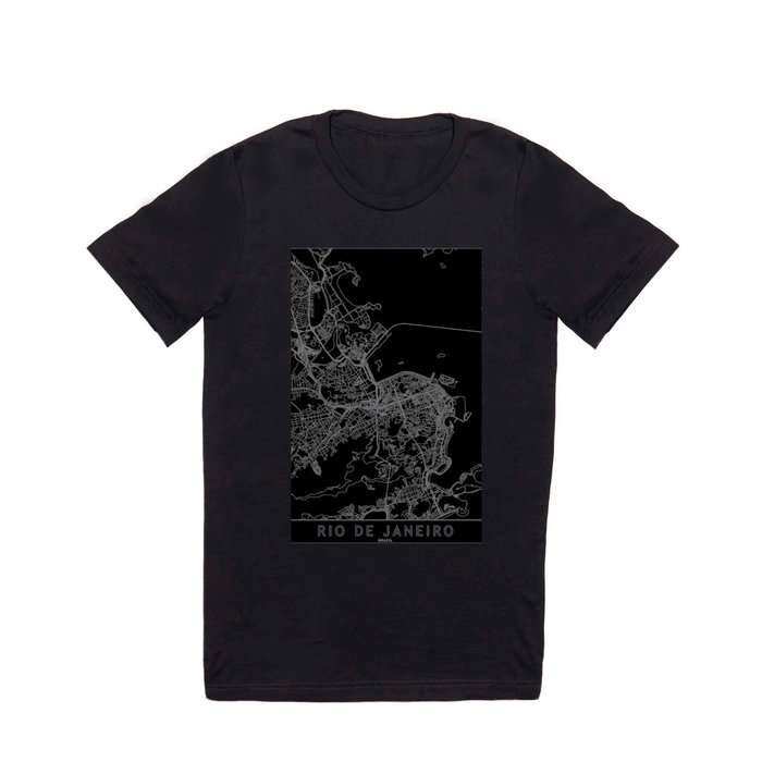 Rio De Janeiro Black Map T Shirt